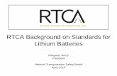 RTCA Background on Standards for Lithium Batteries - National