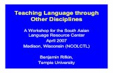 Teaching Language through Other Disciplines