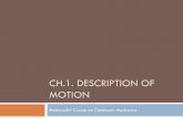 CH.1. DESCRIPTION OF MOTION