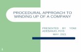 PROCEDURAL APPROACH TO WINDING UP OF A COMPANY - ICSAN