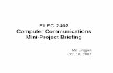 ELEC 2402 Computer Communications Mini-Project Briefing
