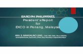 President’s Report for EXCO in Penang, Malaysia
