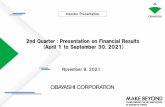 2nd Quarter : Presentation on Financial Results (April 1 ...