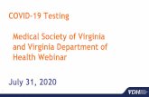 COVID-19 Testing Medical Society of Virginia and Virginia ...