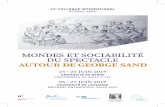 MONDES ET SOCIABILITÉ DU SPECTACLE AUTOUR DE GEORGE SAND