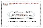 Class III EVS-II term Specimen Copy Year:- 2020-2021