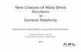 New Classes of Warp Drive Solutions in General Relativity