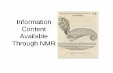 Information Content Available Through NMR