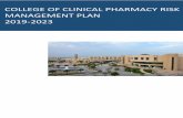 COLLEGE OF CLINICAL PHARMACY RISK MANAGEMENT PLAN …