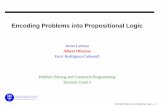 Encoding Problems into Propositional Logic
