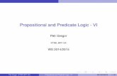 Propositional and Predicate Logic - VI
