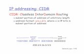 IP addressing: CIDR
