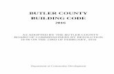 2016 BUTLER COUNTY BUILDING CODE