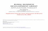 APPLICATION TOOLKIT FY2021 - Rural Development