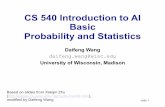 CS 540 Introduction to AI Basic Probability and Statistics