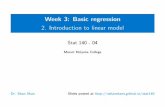 Week 3: Basic regression - 2. Introduction to linear model