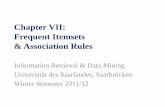 Chapter VII: Frequent Itemsets & Association Rules