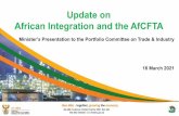 Update on African Integration and the AfCFTA