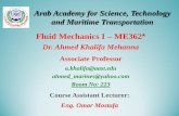 Fluid Mechanics I ME362 - AAST