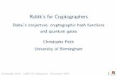 Rubik's for Cryptographers 0.2cm0.2cmBabai's conjecture ...