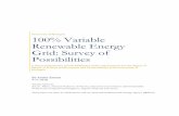 100% Variable Renewable Energy Grid: Survey of Possibilities