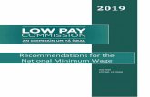 Recommendations for the National Minimum Wage
