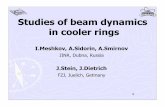 Studies of beam dynamics in cooler rings
