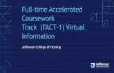 Full-time Accelerated Coursework Track (FACT-1) Virtual ...