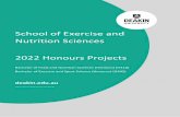 School of Exercise and Nutrition Sciences 2022 Honours ...