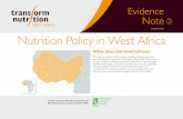 AUGUST 2019 Nutrition Policy in West Africa