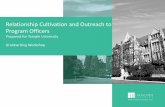 Relationship Cultivation and Outreach to Program Officers