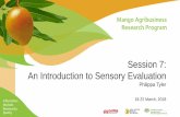 Session 7: An Introduction to Sensory Evaluation