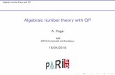 Algebraic number theory with GP