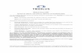 TROILUS GOLD CORP. NOTICE OF ANNUAL AND SPECIAL …