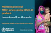 Maintaining essential MNCH services during COVID-19 pandemic