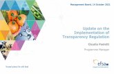 Update on the Implementation of Transparency Regulation