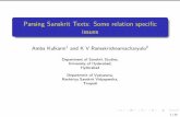 Parsing Sanskrit Texts: Some relation specific issues