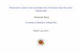 Alexander Barg University of Maryland, College Park NASIT ...