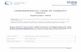 CONFIDENTIALITY: CODE OF CONDUCT POLICY