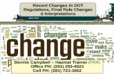Recent Changes in DOT Regulations, Final Rule Changes ...