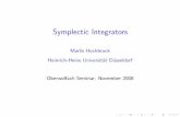 Symplectic Integrators