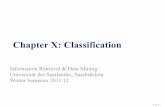 Chapter X: Classification