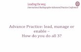 Advanced Practice: Lead, Manage or Enable – How do you do ...