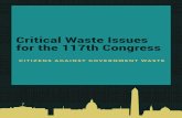 Critical Waste Issues for the 117th Congress
