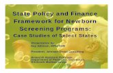 State Policy and Finance Framework for Newborn Screening ...