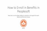 How to Enroll in Benefits in Peoplesoft