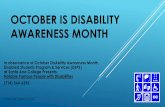 October is disability awareness month
