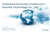Institutional Investor Conference Gemtek Technology Co., Ltd