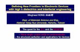Defining New Frontiers in Electronic Devices with high k ...
