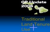 [Need Settlement Pattern Photo] Traditional Land Tenure Use
